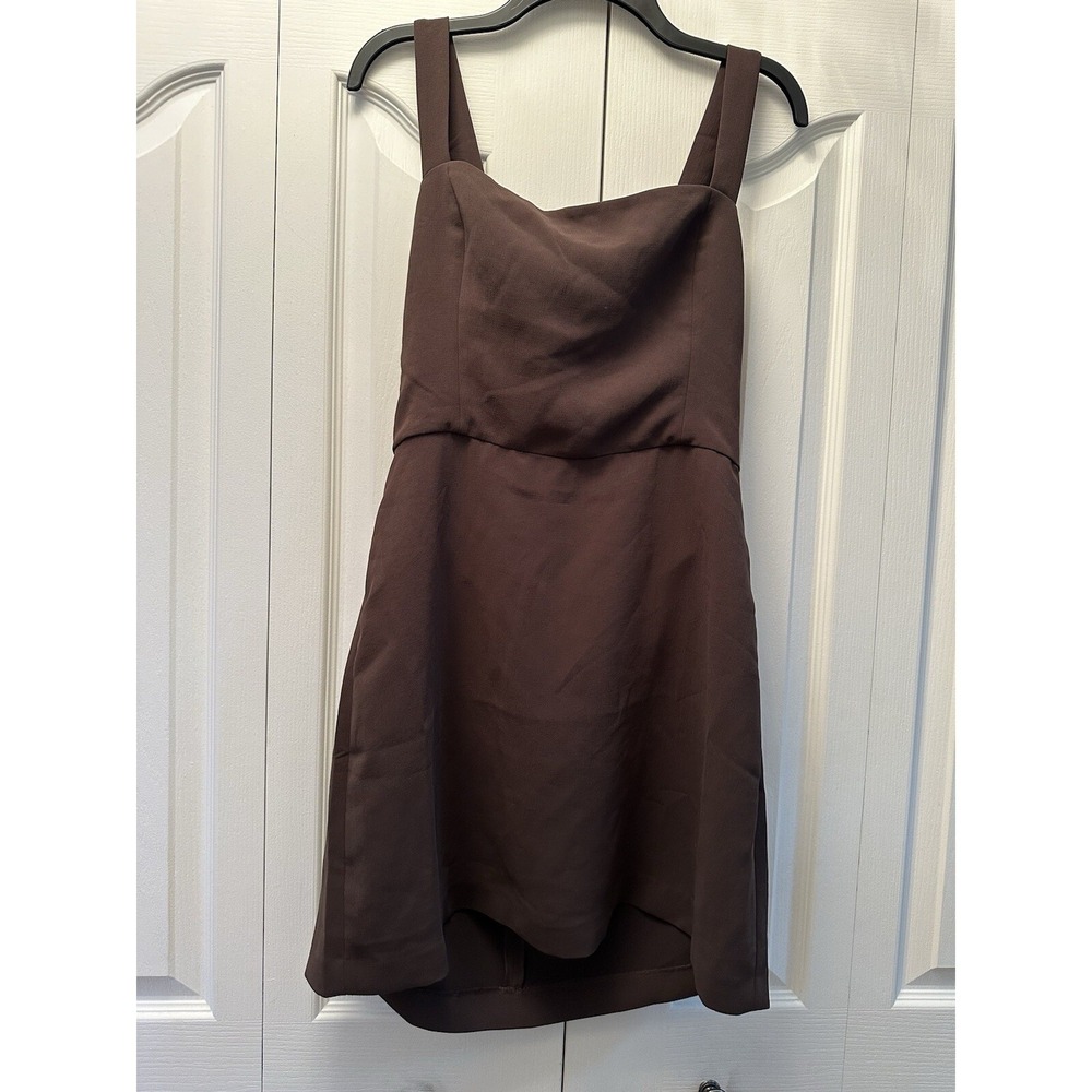 Wilfred Ecoulement Aperature Tie Back Mini Dress Rust Women's Size 14 NWT Brown